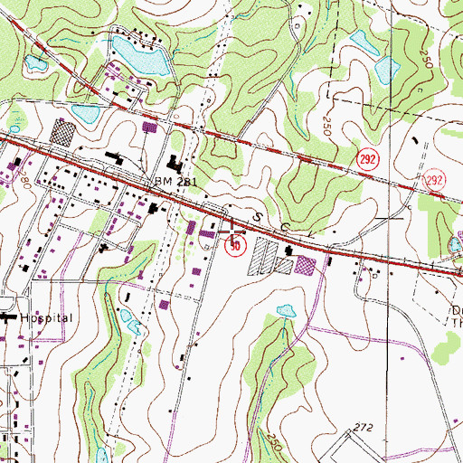 Topographic Map of Brice Square Shopping Center, GA
