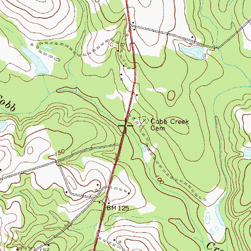 Topographic Map of Cainy Ford Bridge, GA