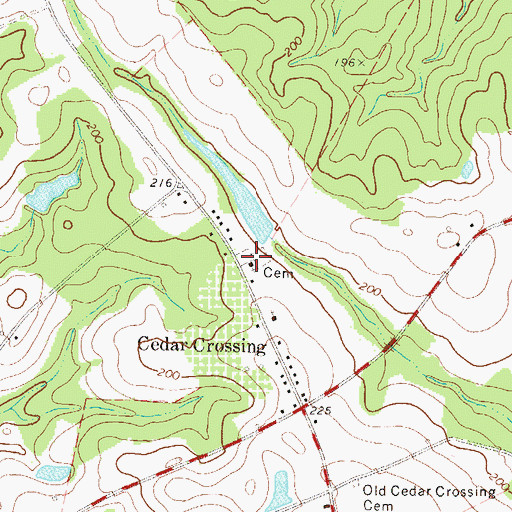 Topographic Map of Cedar Crossing Church, GA