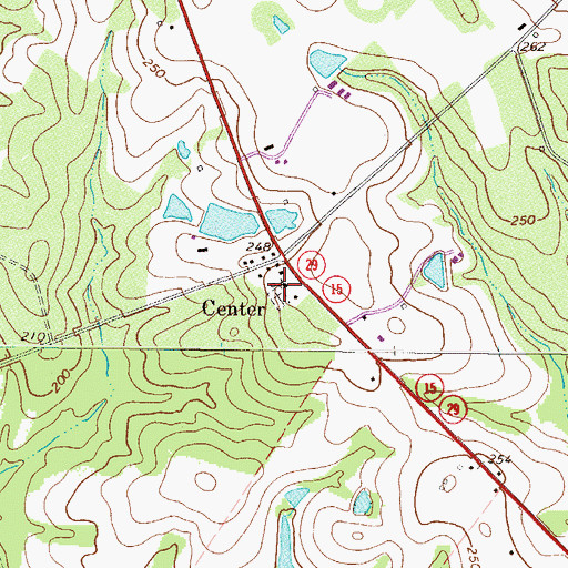 Topographic Map of Center Church, GA
