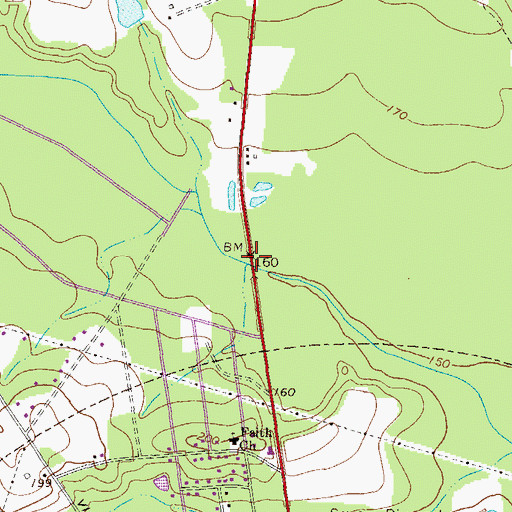 Topographic Map of Coleman Bridge, GA