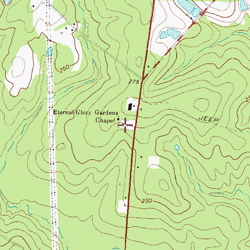 Topographic Map of Eternal Glory Cemetery, GA