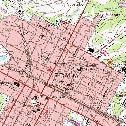 Topographic Map of First African Baptist Church, GA