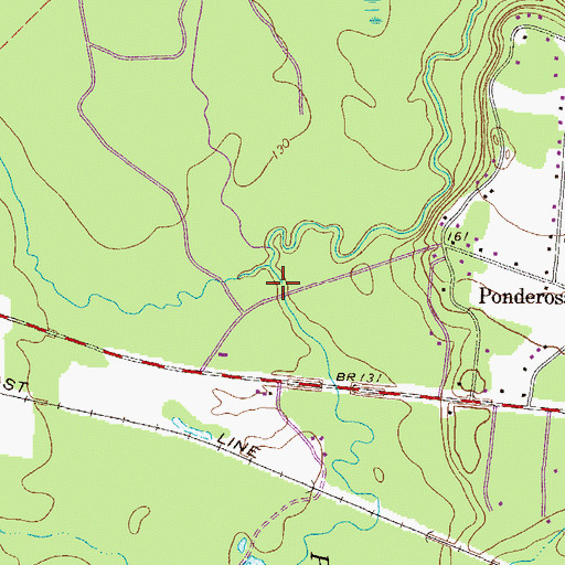 Topographic Map of Gordon Bridge (historical), GA