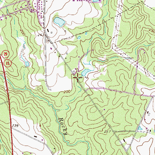 Topographic Map of Hughes Bridge, GA