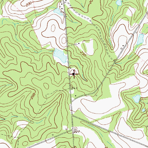 Topographic Map of Johnson Corner School (historical), GA