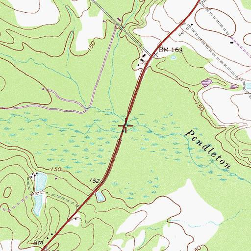 Topographic Map of Long Bridge, GA
