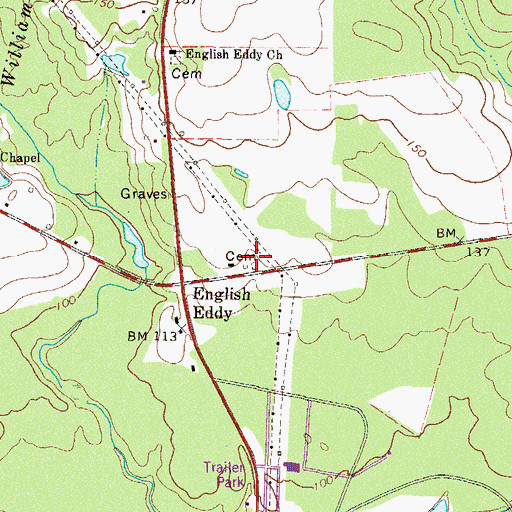 Topographic Map of Mann-Oquin Cemetery, GA