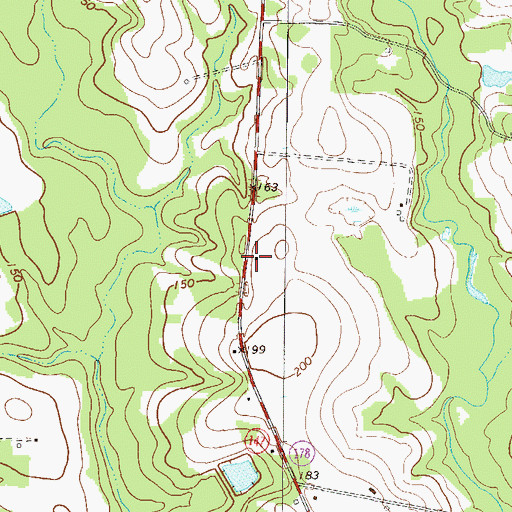Topographic Map of New Branch Church, GA