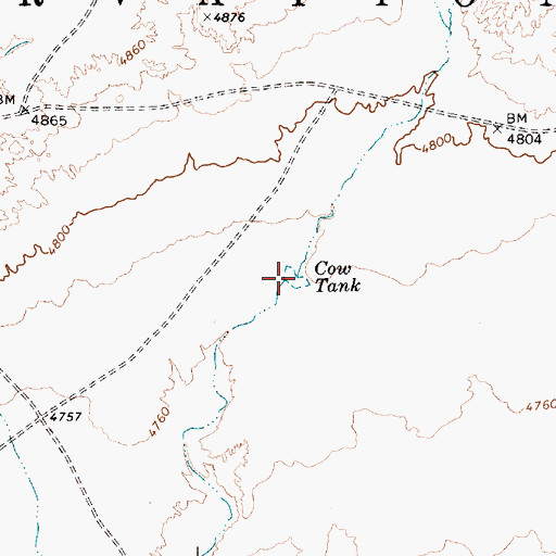 Topographic Map of Cow Tank, AZ