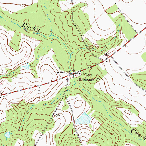 Topographic Map of Partin Bridge, GA