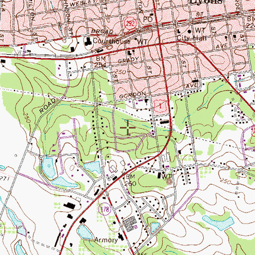 Topographic Map of Partin Park, GA
