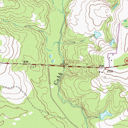 Topographic Map of Perrys Mill Bridge, GA