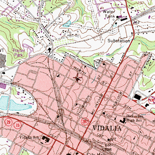 Topographic Map of Tabernacle Baptist Church, GA