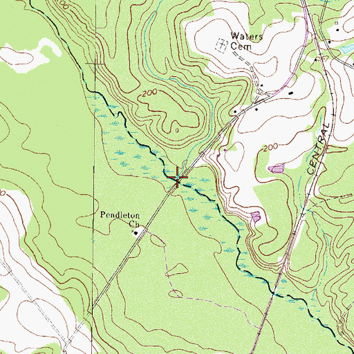 Topographic Map of Thompson Bridge, GA