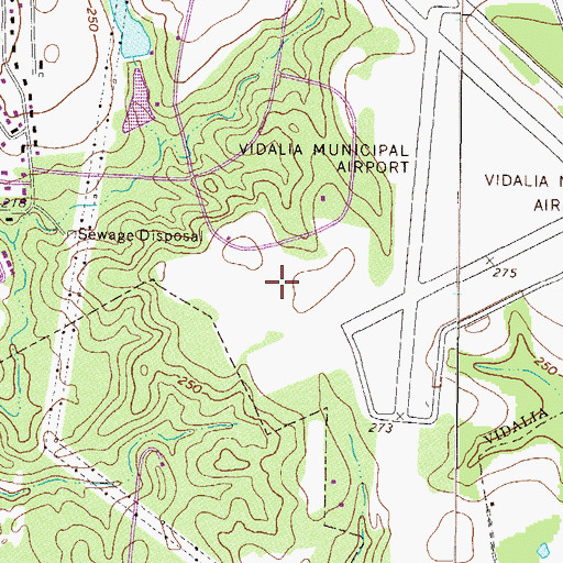 Topographic Map of Vidalia Development Authority Industrial Park, GA
