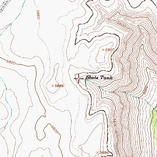 Topographic Map of Slate Tank, AZ