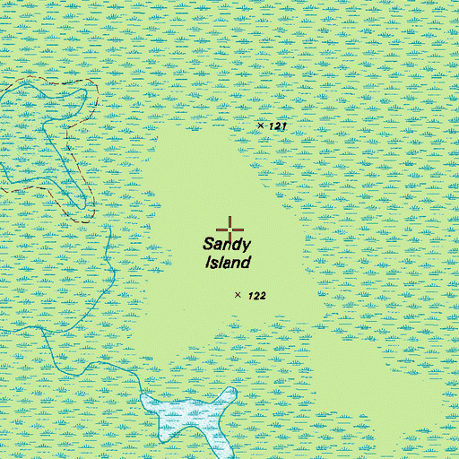 Topographic Map of Sandy Island, GA