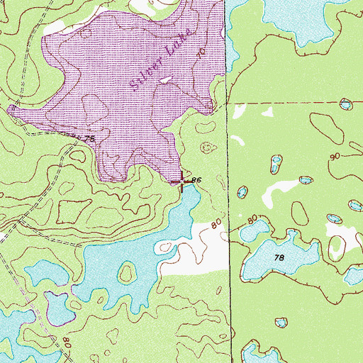 Topographic Map of Silver Lake, GA