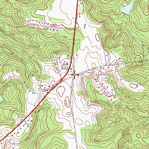 Topographic Map of Black Spring, GA