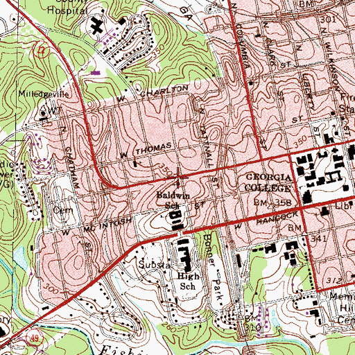 Topographic Map of El Bethel Baptist Church, GA