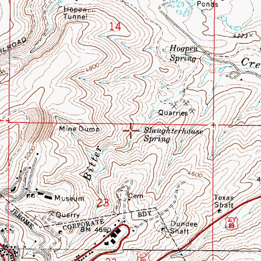 Topographic Map of Slaughterhouse Spring, AZ