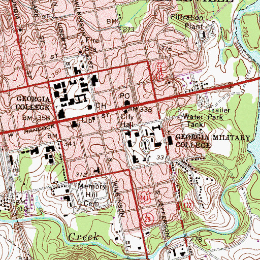Topographic Map of First Presbyterian Church, GA