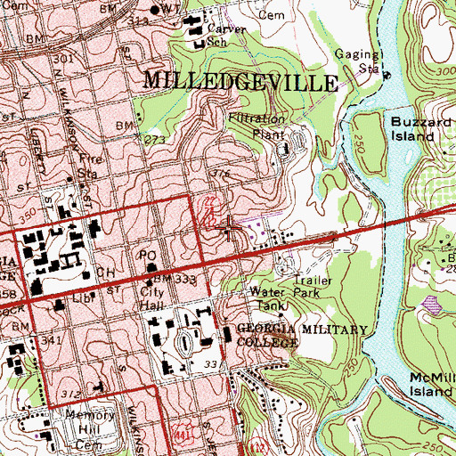 Topographic Map of Greenpasture Church, GA
