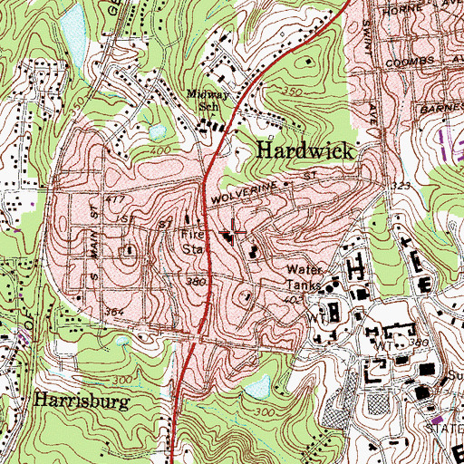 Topographic Map of Hardwick Christian Church, GA