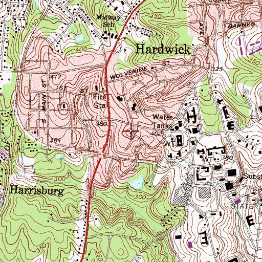 Topographic Map of Hardwick Methodist Church, GA