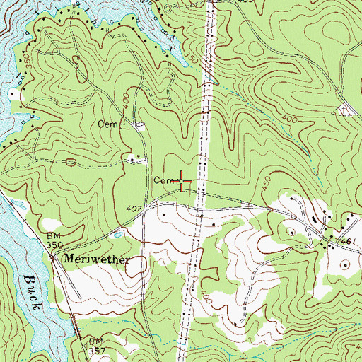Topographic Map of Howe Cemetery, GA