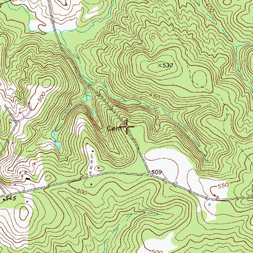 Topographic Map of Jacob Gumm Cemetery, GA