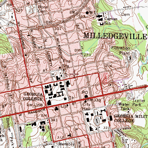 Topographic Map of Miller Gymnasium, GA