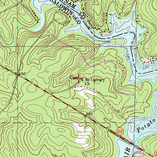 Topographic Map of Neriah Church, GA