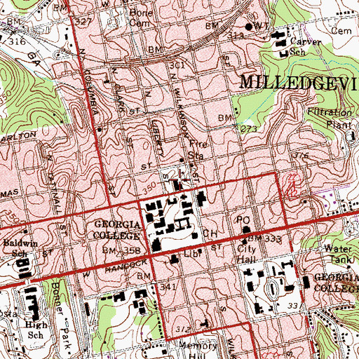 Topographic Map of Peabody Practice School, GA