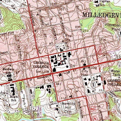 Topographic Map of Penitentiary Square (historical), GA