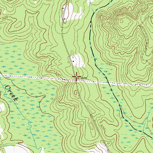 Topographic Map of Rogers Cemetery, GA