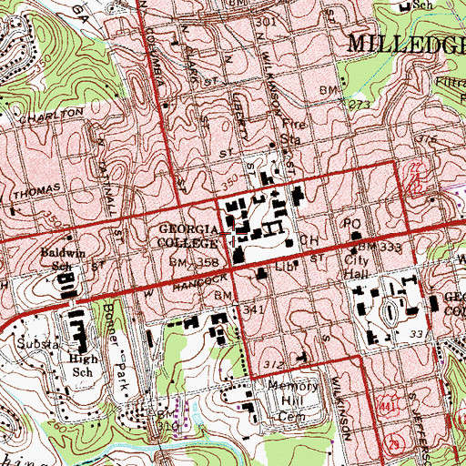 Topographic Map of Russell Auditorium, GA