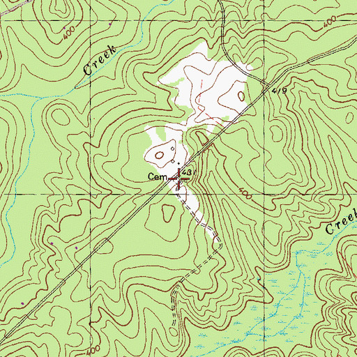 Topographic Map of Stiles Cemetery, GA