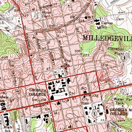 Topographic Map of Trinity Christian Methodist Episcopal Church, GA