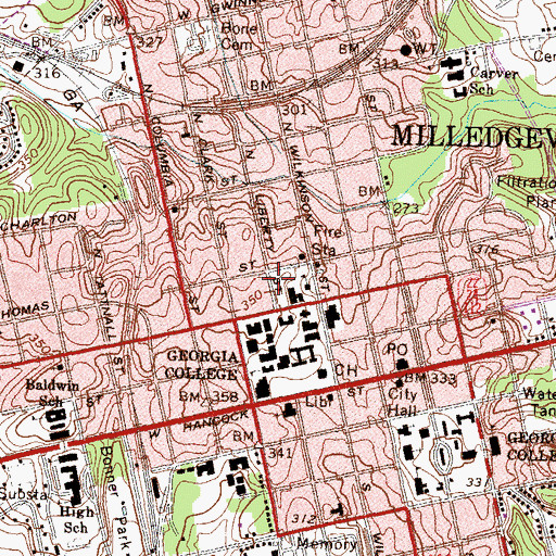 Topographic Map of Wesley Chapel African Methodist Episcopal Church (historical), GA