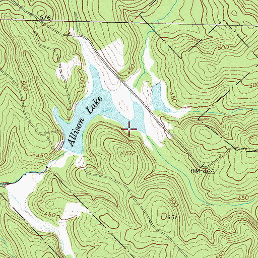 Topographic Map of Allison Lake Wildlife Trail, GA