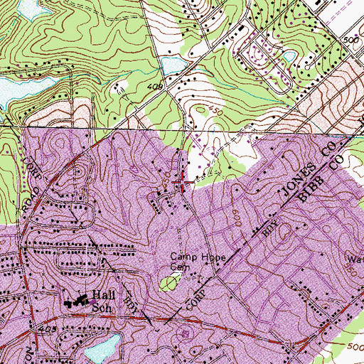 Topographic Map of Belvedere Manor, GA