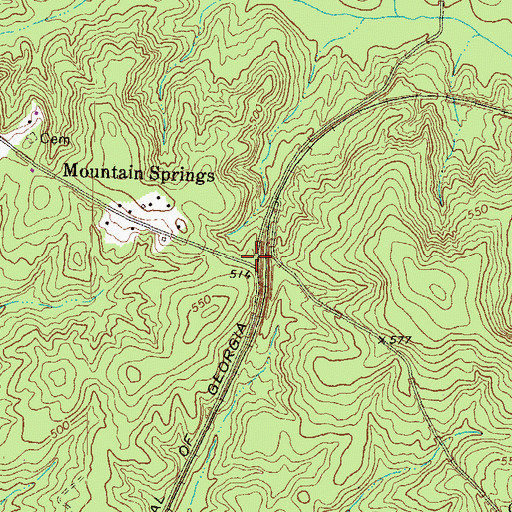 Topographic Map of Burden School (historical), GA
