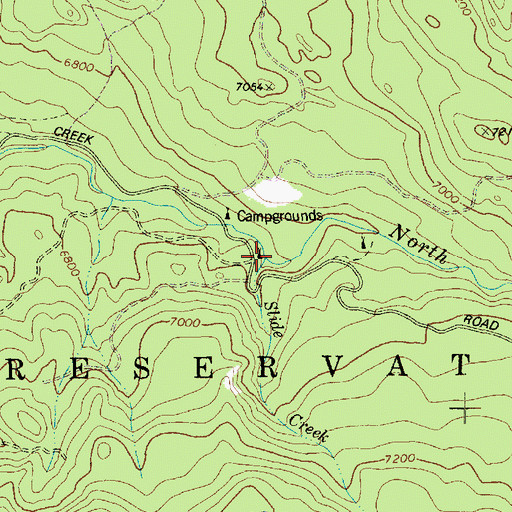 Topographic Map of Slide Creek, AZ