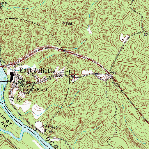 Topographic Map of East Juliette Church, GA