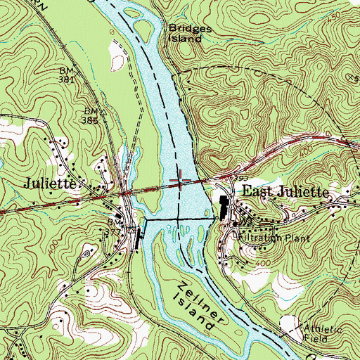 Topographic Map of Glover Ferry (historical), GA