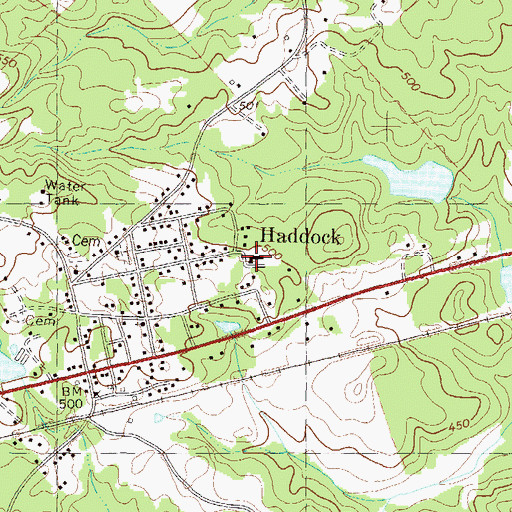 Topographic Map of Haddock Junior High School (historical), GA
