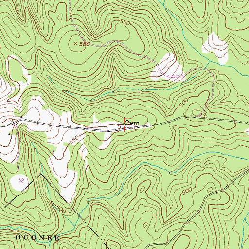 Topographic Map of Hunt Cemetery, GA