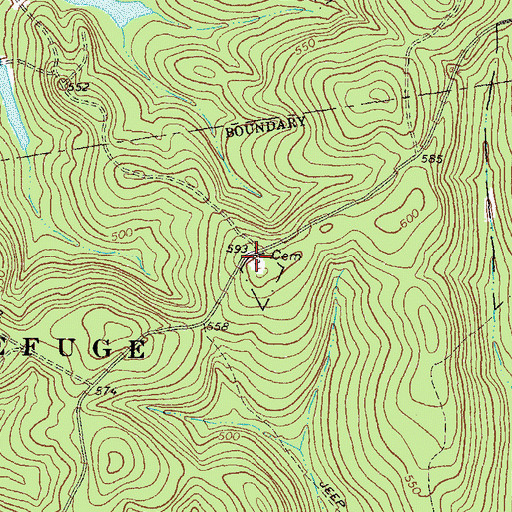Topographic Map of John Gordon Cemetery, GA